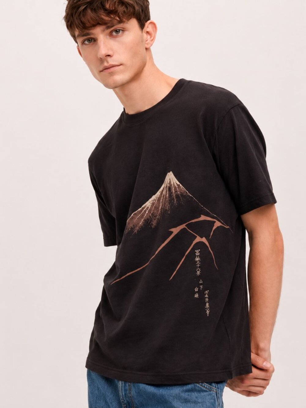 UNIQLO Hokusai Fujiyama UT Graphic T-Shirt – Dark Brown Men's Medium